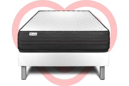 Ensemble Matelas Sommier 120x200 cm - Sommier Blanc (en kit) - Vitalpower