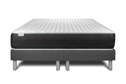 Ensemble Matelas Sommier 180x200 cm - 2 Sommiers Gris - Vitalspring