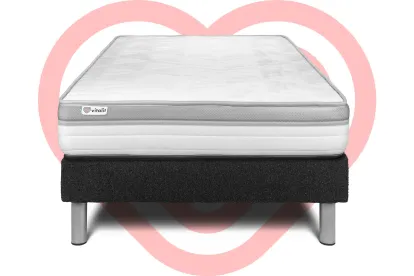 Ensemble Matelas Sommier 90x190 cm - Sommier Noir (en kit) - Vital Relax