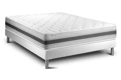 Ensemble Matelas Sommier 160x220 cm - Sommier Blanc (en kit) - Vitalspring Recover