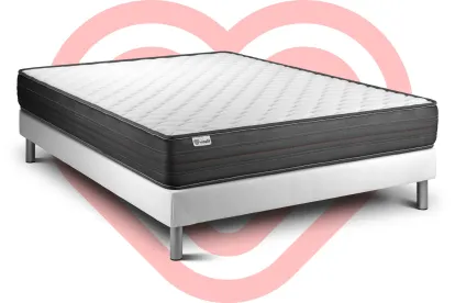 Ensemble Matelas Sommier 160x190 cm - Sommier Blanc (en kit) - Vitalpower