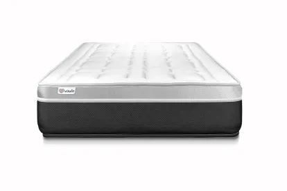 Ensemble Matelas Sommier 90x190 cm - Sommier Noir (en kit) - Vital Soft