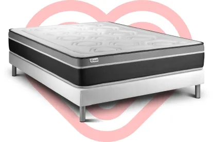 Ensemble Matelas Sommier 200x200 cm - Sommier Blanc (en kit) - Vital Care