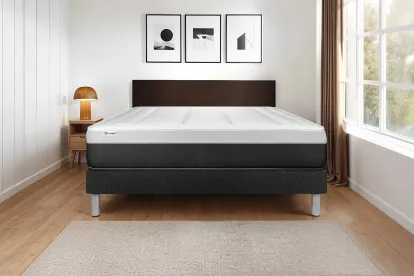 Ensemble Matelas Sommier 90x200 cm - Sommier Noir (en kit) - Vital Form