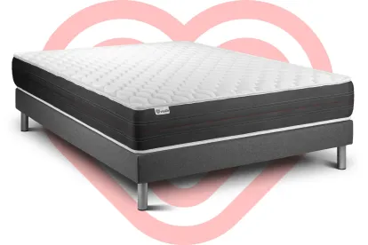 Ensemble Matelas Sommier 160x220 cm - Sommier Gris (en kit) - Vitalspring