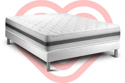 Ensemble Matelas Sommier 140x220 cm - Sommier Blanc (en kit) - Vitalspring Recover