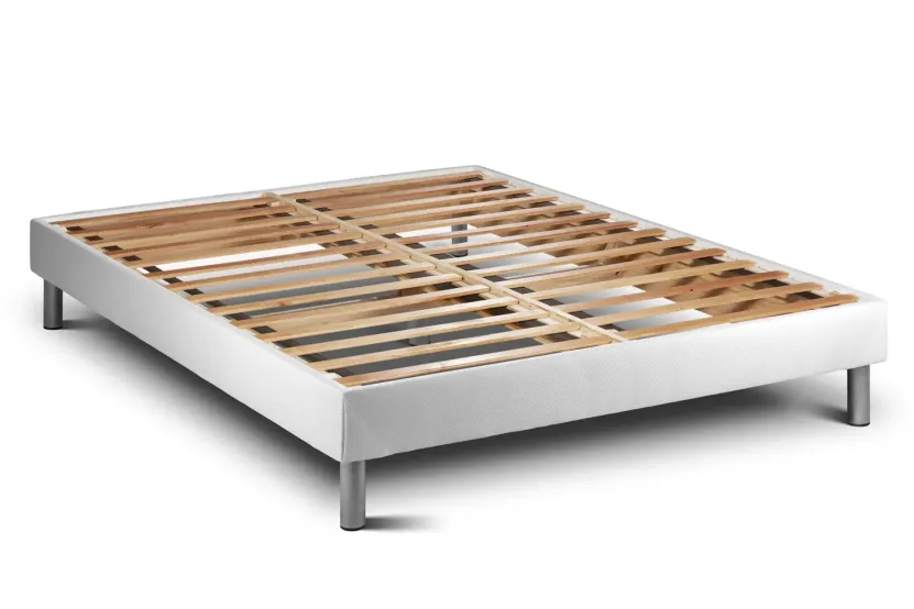 Ensemble Matelas Sommier 150x190 cm - Sommier Blanc (en kit) - Vital Care