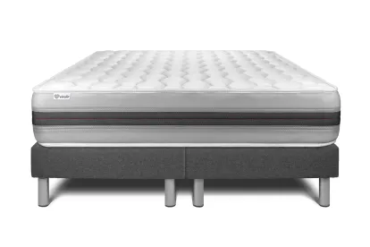 Ensemble Matelas Sommier 180x200 cm - 2 Sommiers Gris - Vitalspring Recover