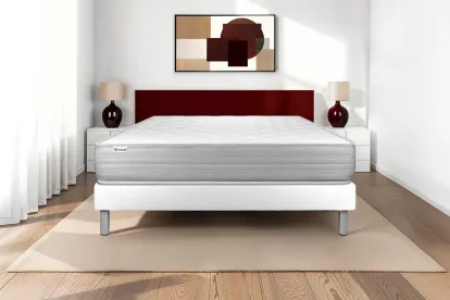 Ensemble Matelas Sommier 140x220 cm - Sommier Blanc (en kit) - Vitalmemo