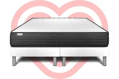 Ensemble Matelas Sommier 160x200 cm - 2 Sommiers Blanc - Vitalpower