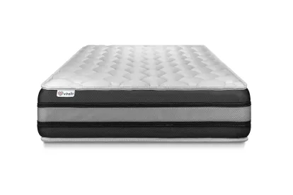 Ensemble Matelas Sommier 90x190 cm - Sommier Noir (en kit) - Vitalspring Zen