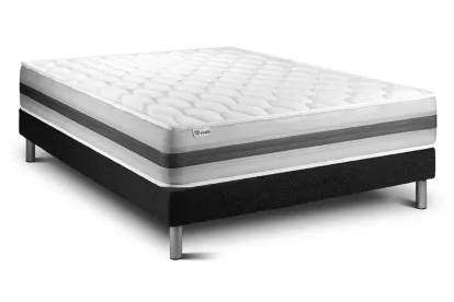 Ensemble Matelas Sommier 180x200 cm - Sommier Noir (en kit) - Vitalspring Recover