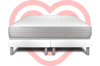 Ensemble Matelas Sommier 200x200 cm - 2 Sommiers Blanc - Vitalmemo