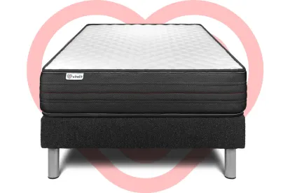 Ensemble Matelas Sommier 90x190 cm - Sommier Noir (en kit) - Vitalpower