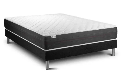 Ensemble Matelas Sommier 150x190 cm - Sommier Noir (en kit) - Vitalspring
