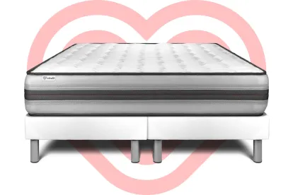 Ensemble Matelas Sommier 160x200 cm - 2 Sommiers Blanc - Vitalpower Recover
