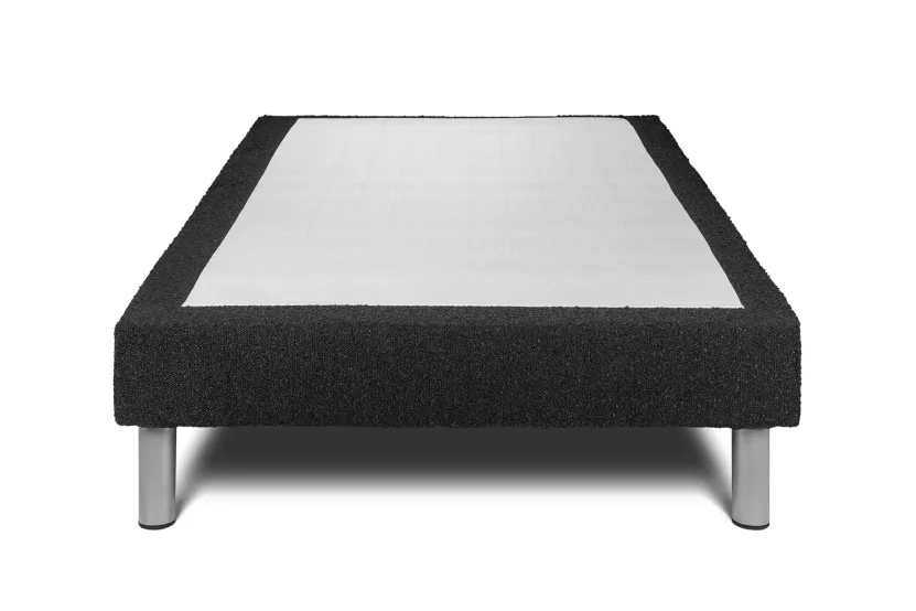 Ensemble Matelas Sommier 90x200 cm - Sommier Noir (déjà monté) - Vitalmemo