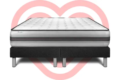 Ensemble Matelas Sommier 200x200 cm - 2 Sommiers Noir - Vitalpower Recover