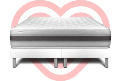 Ensemble Matelas Sommier 200x200 cm - 2 Sommiers Blanc - Vitalmemo Back