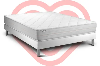 Ensemble Matelas Sommier 135x200 cm - Sommier Blanc (en kit) - Vitalmemo
