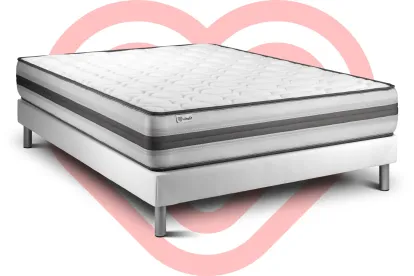 Ensemble Matelas Sommier 140x190 cm - Sommier Blanc (en kit) - Vitalpower Recover