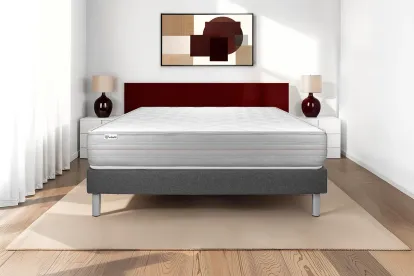 Ensemble Matelas Sommier 160x220 cm - Sommier Gris (en kit) - Vitalmemo