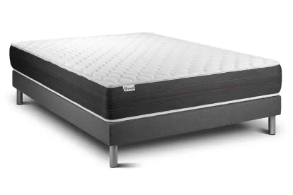 Ensemble Matelas Sommier 160x200 cm - Sommier Gris (en kit) - Vitalspring