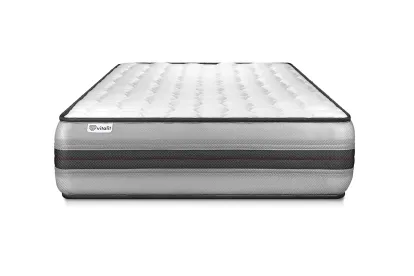Ensemble Matelas Sommier 90x200 cm - Sommier Noir (en kit) - Vitalpower Recover