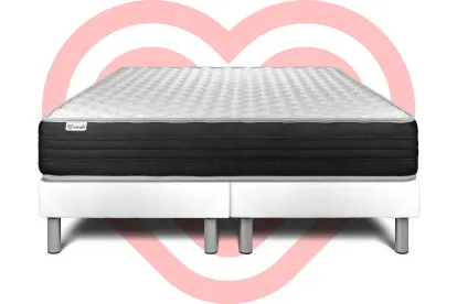 Ensemble Matelas Sommier 200x200 cm - 2 Sommiers Blanc - Vitalmemo One