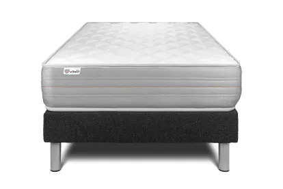 Ensemble Matelas Sommier 90x190 cm - Sommier Noir (en kit) - Vitalmemo