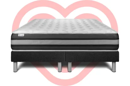 Ensemble Matelas Sommier 180x200 cm - 2 Sommiers Noir - Vitalspring Zen