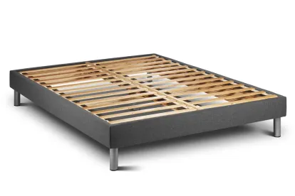Ensemble Matelas Sommier 140x220 cm - Sommier Gris (en kit) - Vitalpower