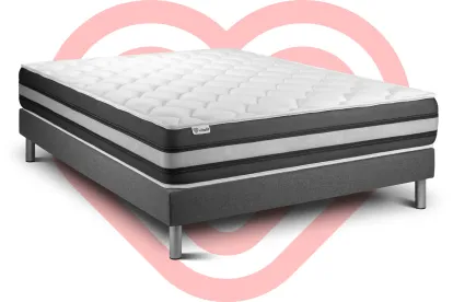 Ensemble Matelas Sommier 200x200 cm - Sommier Gris (en kit) - Vitalspring Zen