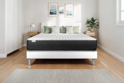 Ensemble Matelas Sommier 150x190 cm - Sommier Blanc (en kit) - Vitalspring