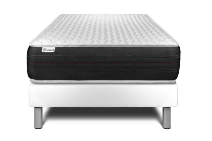 Ensemble Matelas Sommier 90x200 cm - Sommier Blanc (en kit) - Vitalspring